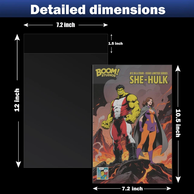Alt view image 2 of 6 - 1000ct Current Comic Book Bags,3.5 Mil Thick Comic Book Sleeves,Acid-Free Crystal Clear,7.2 X 10.5 inch,Archival Quality,Fits Standard Comic Book Storage