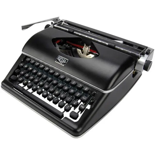 Alt view image 2 of 4 - Consumer Information Products Classic Retro Manual Typewriter (Black), Model Number: 79104P | 44 Keys and 88 Characters, Metal Housing, Black and Red Ribbon Selector, Space-Bar Repeater, Model 79104p