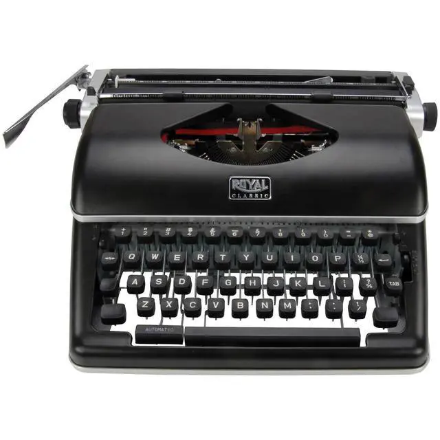 Alt view image 3 of 4 - Consumer Information Products Classic Retro Manual Typewriter (Black), Model Number: 79104P | 44 Keys and 88 Characters, Metal Housing, Black and Red Ribbon Selector, Space-Bar Repeater, Model 79104p