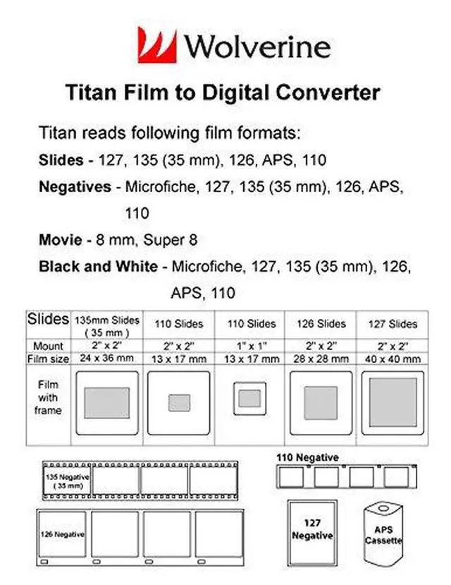 Alt view image 6 of 6 - Titan 8-in-1 High Resolution 35mm, 127, 126, 110 and APS Film to Digital Converter with 4.3" Screen and HDMI Output