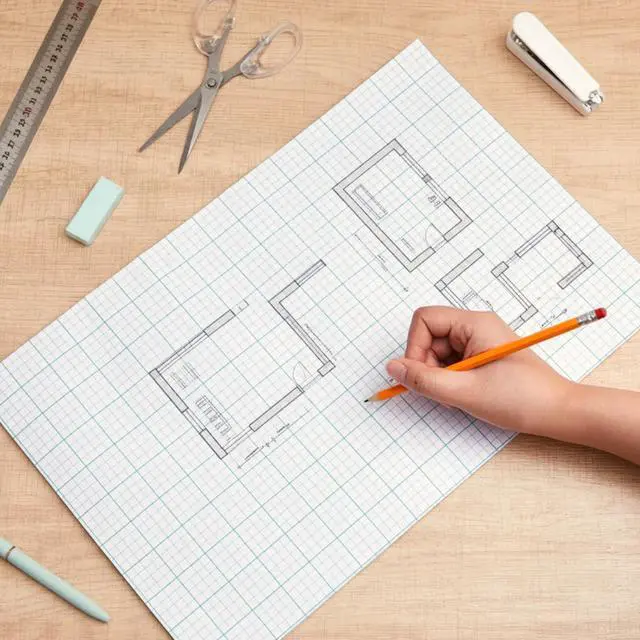 Alt view image 5 of 6 - 24 Pack Graph Paper Pads 8.5" x 11", 4x4 Quad Ruled, 50 Sheets/100 Pages Back to School Graph Paper for Engineer Architect Designer Mathematician Draftsman