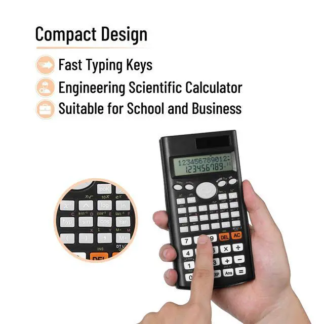 Alt view image 5 of 6 - Scientific Calculators, 24 pcs, 2 Line Calculator for School | Fraction Calculator Scientific Calculator, Bulk, for School, High School, Collage, Office