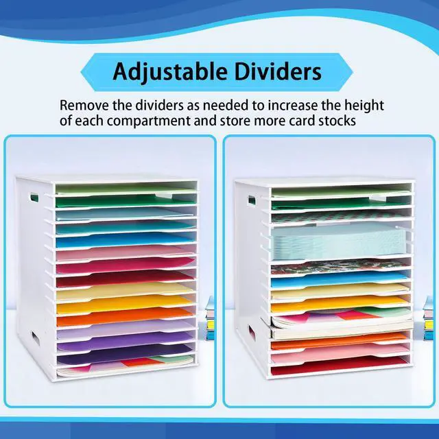 Alt view image 4 of 6 - 15 Tier Scrapbook Paper Organizer for 12" x 12" Paper Large Size | Desktop Organizer for Files, Cardstock and Documents, Ideal for Home, Office and Classrooms