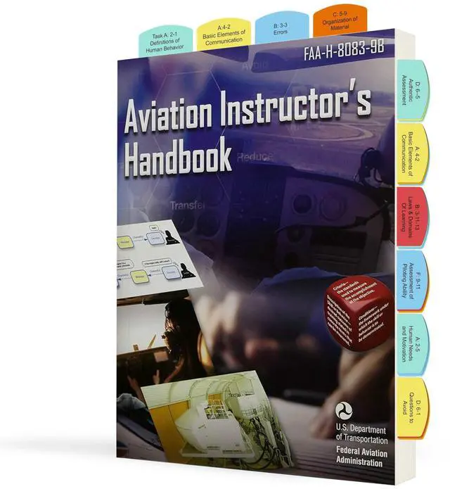 Main image of Aviation Instructors Handbook Pre-Tabbed FOI Study Guide, FAA Training Manual with Color-Coded Tabs, Lesson Planning & Instruction Techniques for Flight Instructors & Pilot Training 50 tabs Set