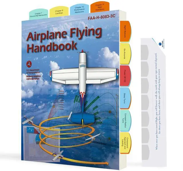Main image of Airplane Flying Handbook (AFH) Pre-Tabbed FAA Training Manual with Color-Coded Tabs, Clear Diagrams & Checklists for Student Pilots, Flight Instructors & Aviation Training 100 tabs Set