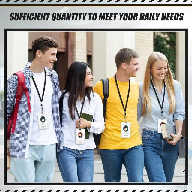 Alt view image 6 of 6 - 1000 Pack Bulk Lanyards for ID Name Badges Holder Flat Lanyards with Hook Clip Swivel for Office School Accessories (Black)