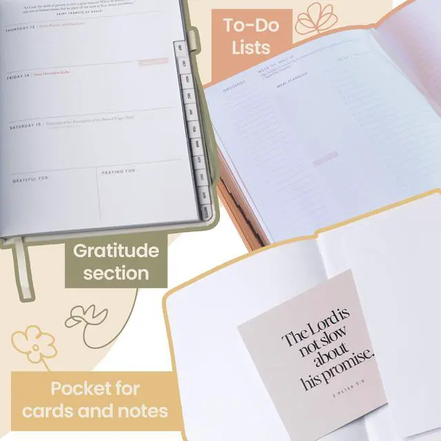 Alt view image 4 of 6 - Catholic Academic Planner 2026-2027 for Women Liturgical Planner with Prayer Prompts, Feast Days & Gratitude Journal 6.25 x 8.25, Mini Layout, Perfect Bound