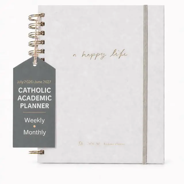Main image of Catholic Academic Planner 2026-2027 for Women Liturgical Planner with Prayer Prompts, Feast Days & Gratitude Journal 6.25 x 8.25, Mini Layout, Spiral Bound