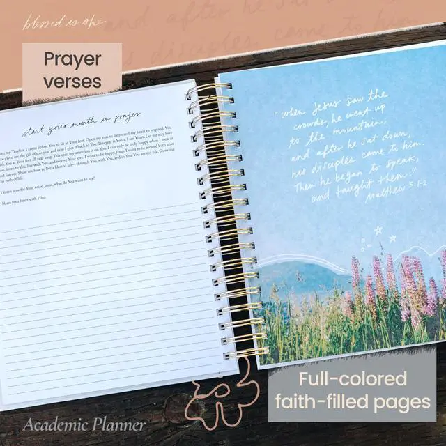 Alt view image 3 of 6 - Catholic Academic Planner 2026-2027 for Women Liturgical Planner with Prayer Prompts, Feast Days & Gratitude Journal 6.25 x 8.25, Mini Layout, Spiral Bound