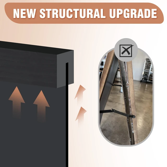 Alt view image 5 of 6 - Solid Wood A-Frame Chalkboard - 40" x 20" Magnetic Sandwich Board Signs Outdoor Standing Chalk Board Easel Sidewalk Pizarra for Menu, Business, Cafe, Event - Black