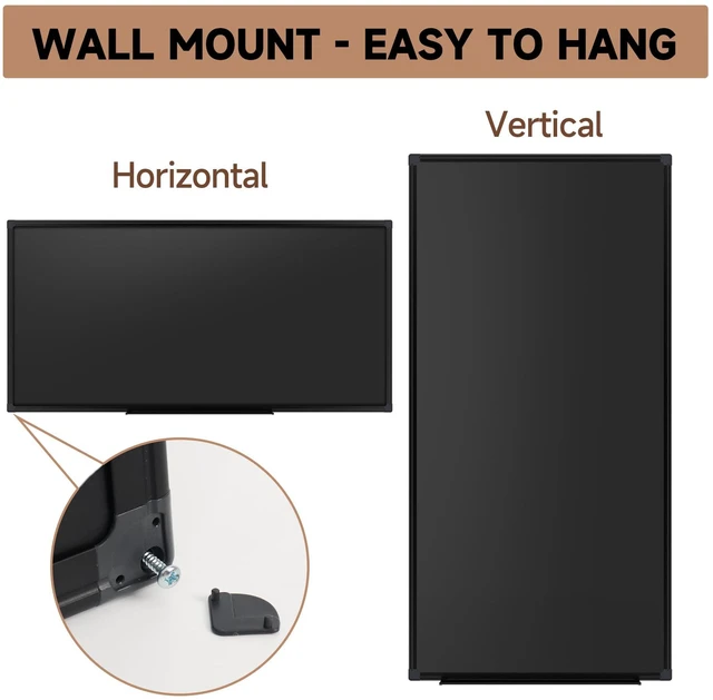 Alt view image 5 of 6 - Magnetic Chalkboard 48 x 24 Inches - Black Aluminum Frame Chalk Board Words Sign Wall Decor Plaque for Business, Menu, School, Office - Magnet Bulletin Display Board Pizarra