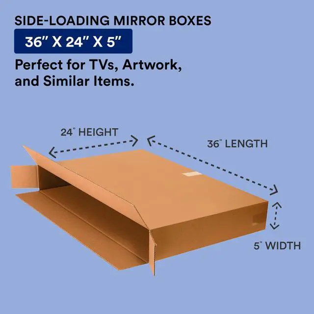 Alt view image 2 of 6 - Moving Boxes, 36"L x 5"W x 24"H 20-Pack Large Side Loading Corrugated Cardboard Box for Packing, Shipping and Storage