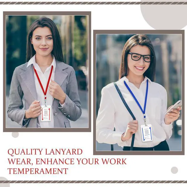 Alt view image 5 of 6 - 1000 Pack Bulk Lanyards for ID Name Badges Holder Flat Lanyards with Hook Clip Swivel for Office School Accessories (Multi Colors)