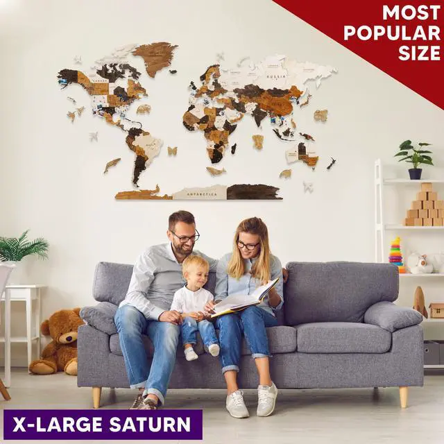Alt view image 3 of 6 - Multilayered 3D Wooden World Map Wall Decor, Wood Art Wall Decor, Mapa Mundi Para Pared, World Maps and Push Pins, Valentine's Day Gifts For Dad, Mom, Boss, Husband, Wife (Large)