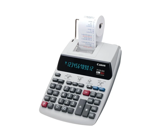 Alt view image 3 of 3 - Office Products 2204C001 P170-DH-3 Desktop Printing Calculator with Currency Conversion, Clock & Calendar, and Time Calculation, Black/White/Silver, 14.60 Inch x 9.60 Inch x 3.00 Inch