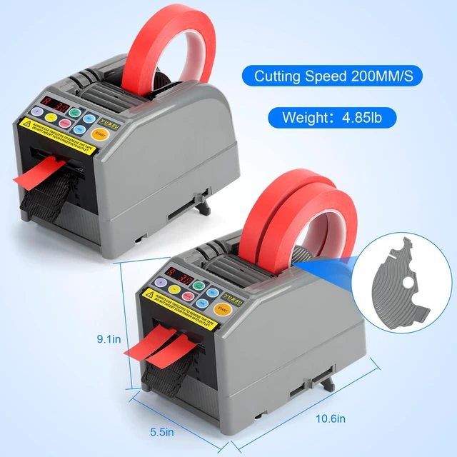 Alt view image 2 of 6 - Ribbon Cutting Machine, Semi-Automatic Tape Dispenser, 6-60mm Width, 5-999mm Length, Ideal for Shipping, Schools, Restaurants, Business & Home