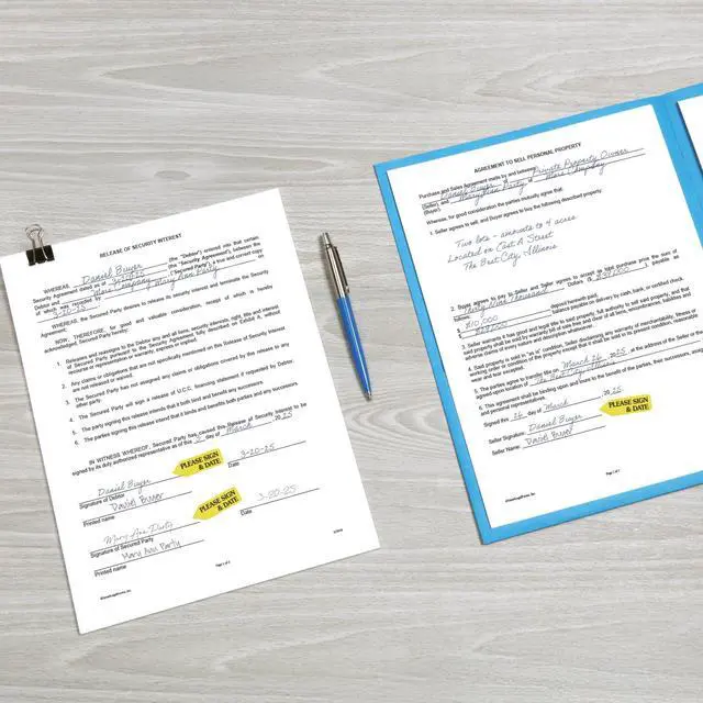 Alt view image 5 of 6 - 91032 Arrow Message Page Flag Refills, "Please Sign & Date", Yellow, 120 per Roll (Box of 6 Rolls) (Pack of 8)