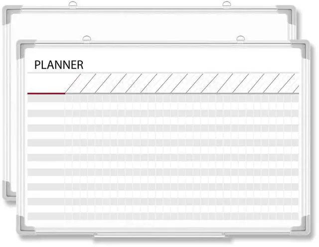 Main image of Aluminum Frame Dry Erase Board with Lines, Double Sided Wall-Mounted Whiteboard for Scheduling, to Do Lists & Weekly Planning, Reusable Calendar for Home & Work(Make Ready Board,36"x24")