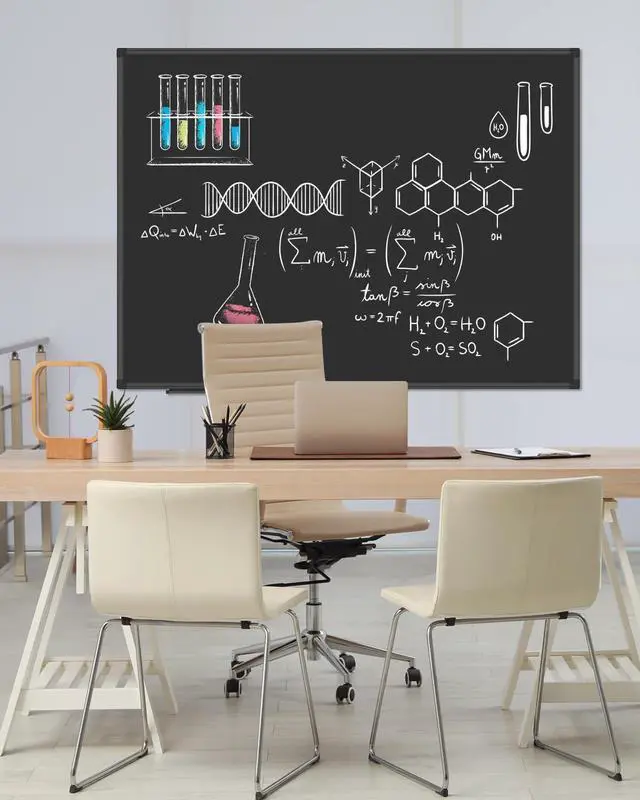 Alt view image 5 of 6 - XBoard Magnetic Chalkboard Blackboard 48 x 36, Chalk Board/Black Board with 2 Magnets, Black Aluminium Frame