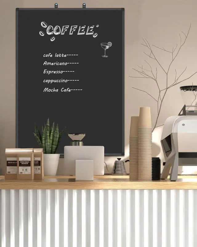 Alt view image 6 of 6 - XBoard Magnetic Chalkboard Blackboard 48 x 36, Chalk Board/Black Board with 2 Magnets, Black Aluminium Frame