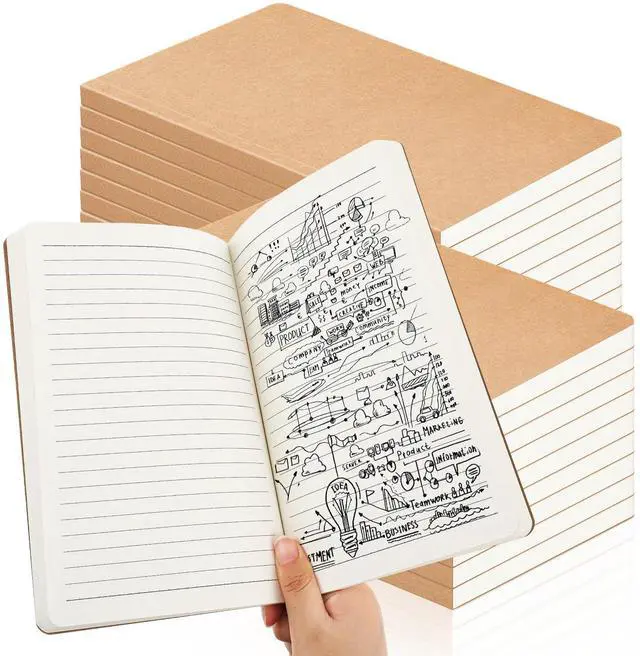Main image of 15 Pack Back to School A5 Paper Notebook Refills 5.5 x 8.2'', Refillable Notebook Inserts Kraft Travelers Journals for Office School Writing Supplies, 100 Sheets/200 Pages (Ruled)