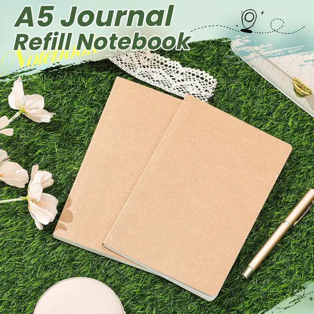 Alt view image 3 of 6 - 15 Pack Back to School A5 Paper Notebook Refills 5.5 x 8.2'', Refillable Notebook Inserts Kraft Travelers Journals for Office School Writing Supplies, 100 Sheets/200 Pages (Ruled)