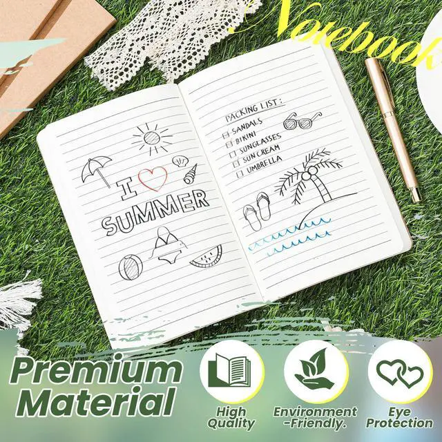 Alt view image 4 of 6 - 15 Pack Back to School A5 Paper Notebook Refills 5.5 x 8.2'', Refillable Notebook Inserts Kraft Travelers Journals for Office School Writing Supplies, 100 Sheets/200 Pages (Ruled)