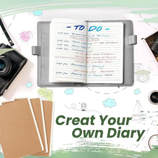 Alt view image 6 of 6 - 15 Pack Back to School A5 Paper Notebook Refills 5.5 x 8.2'', Refillable Notebook Inserts Kraft Travelers Journals for Office School Writing Supplies, 100 Sheets/200 Pages (Ruled)