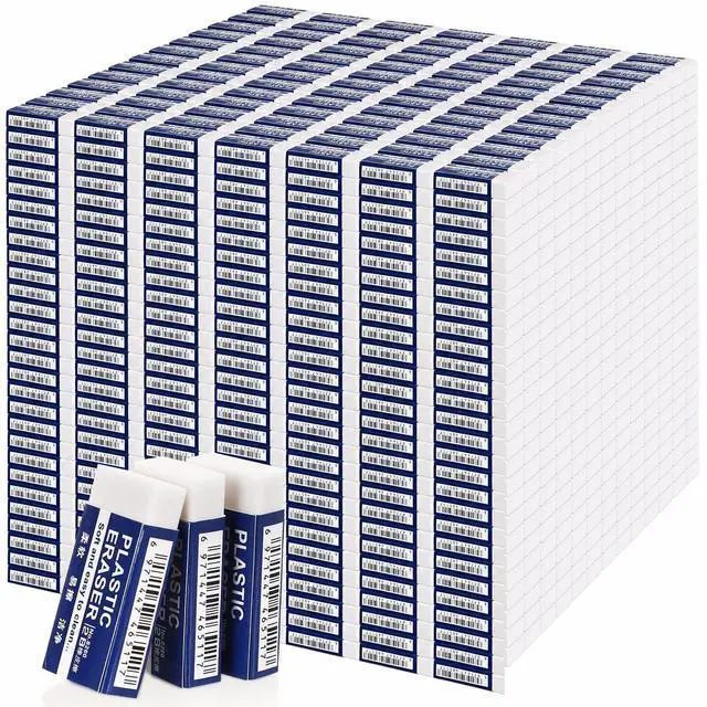Main image of 800 Pcs White Pencil Erasers Bulk Soft Art Eraser School Pencil Erasers for Drawing Kids Student Artist Office Home Writing 1.57 x 0.71 x 0.31 Inch