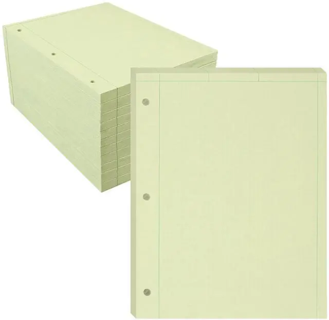 Main image of Graph Ruled Engineering Pad, Engineering Graph Paper Pad, 12 Pack, 5x5 Enclosed Grid, 8.5" x 11", 200 Sheets, 3 Hole Punched, Green Tinted Sheets, Made in USA