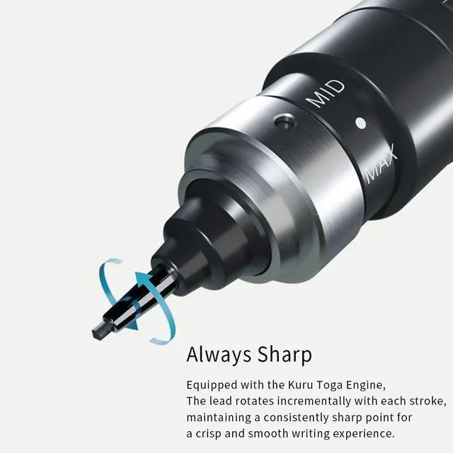 Alt view image 3 of 6 - Uni Kuru Toga Dive Mechanical Pencil, High Performance Model, Auto Lead Rotation and Adjustable Auto Lead Advancement Mechanism, 0.5 mm, Abyss Blue, M5-50001PA.33
