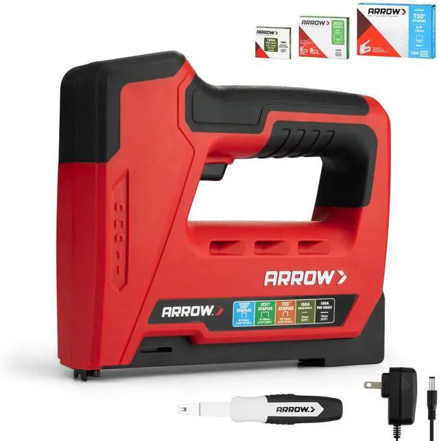 Main image of Arrow Electric Staple Gun, 5 in 1 Cordless Stapler with 3000Pcs Staples | Heavy Duty Staple Gun for Upholstery, 3.6V Rechargeable Brad Nailer with Staple Remover, for Wood, Home, DIY, ET501C