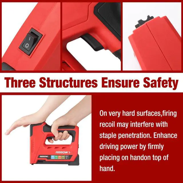 Alt view image 6 of 6 - Arrow Electric Staple Gun, 5 in 1 Cordless Stapler with 3000Pcs Staples | Heavy Duty Staple Gun for Upholstery, 3.6V Rechargeable Brad Nailer with Staple Remover, for Wood, Home, DIY, ET501C