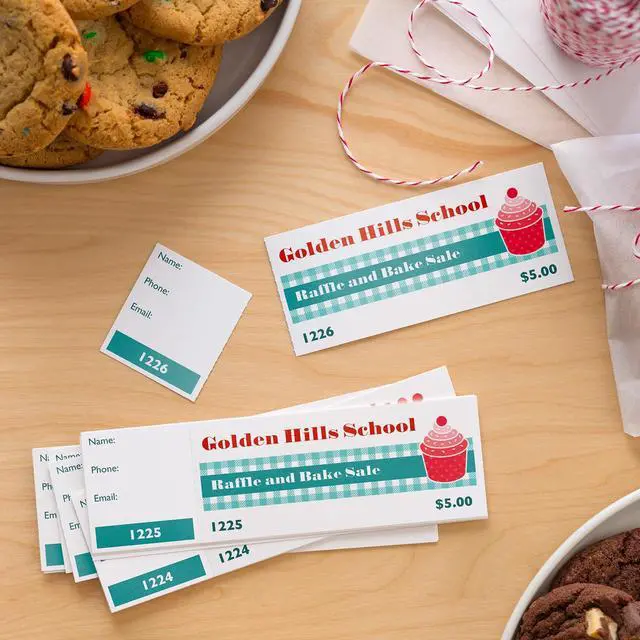 Alt view image 3 of 6 - Printable Tickets with Tear-Away Stubs, 1.75" x 5.5", Matte White, 200 Blank Tickets for Laser and Inkjet Printers (16154) (Pack of 5)
