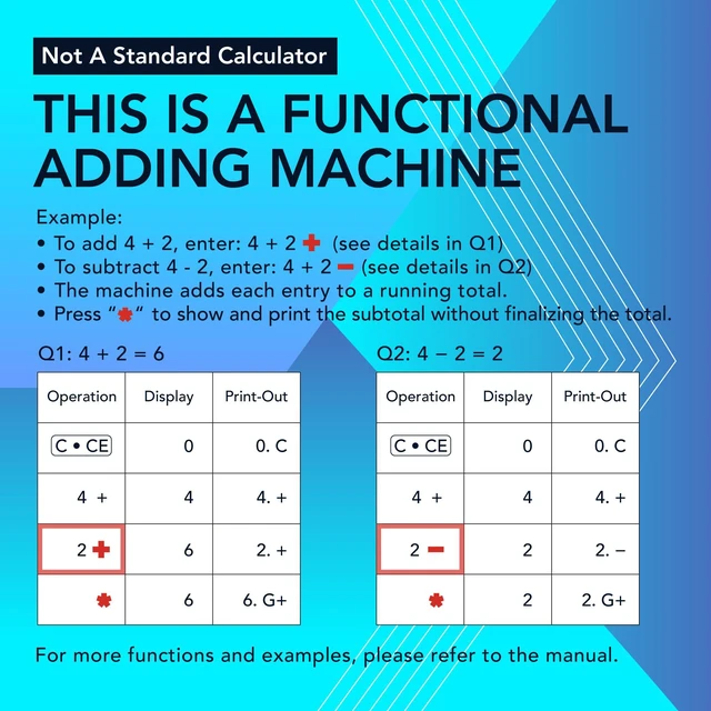 Alt view image 6 of 6 - 12 Digit Thermal Printing Calculator with Tape Print Out, Ink-Free Adding Machine, 5X Faster Quite at 8.0 LPS, Extra Large Fluorescent Display, Tax Calculation with Clock and Calendar, SP-2401