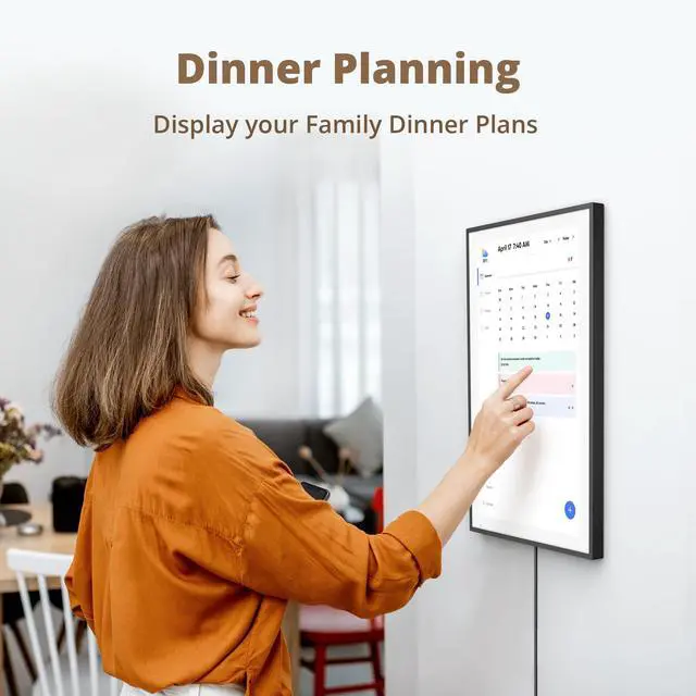 Alt view image 4 of 6 - 21.5" Digital Calendar Chore Chart 1080P Full HD Interactive Touchscreen, Smart Family Planner, Hearth Display Digital Calendar Wall & Desk Mountable for Seamless Scheduling Black