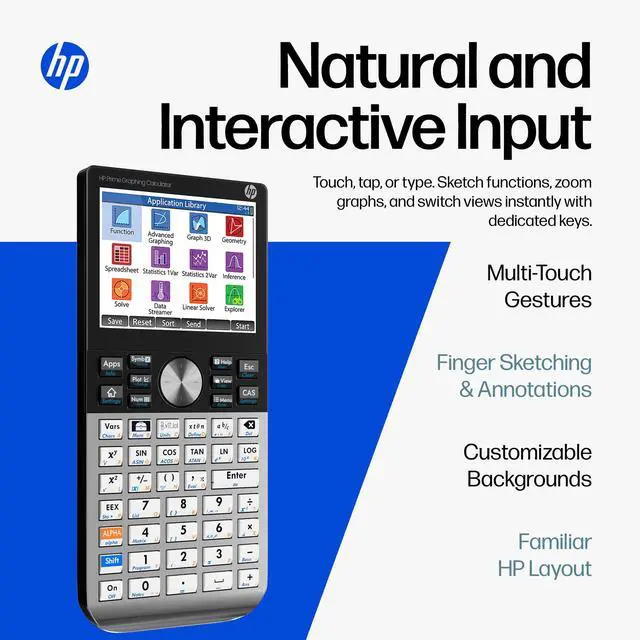 Alt view image 4 of 6 - Prime G2 Graphing Calculator Multi-Touch 3.5" Color Display CAS Exam Approved SAT/AP/IB Scientific Calculator for School, Highschool, College Students Programmable, 256MB, Includes Case + Cloth