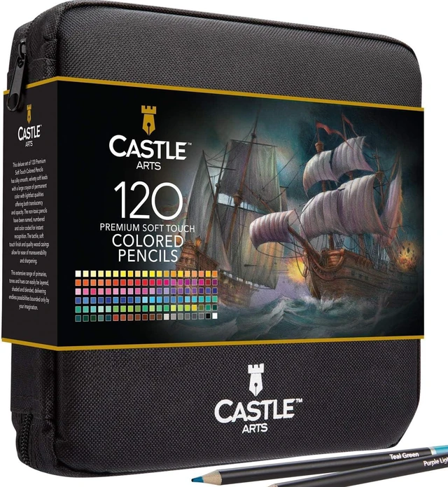 Main image of 120 Coloring Pencils Zipper-Case Set | Premium Quality Soft Core Colored Leads for Adult Artists, Professionals and Colourists | In Neat, Strong Carry-Anywhere Zipper Pouch