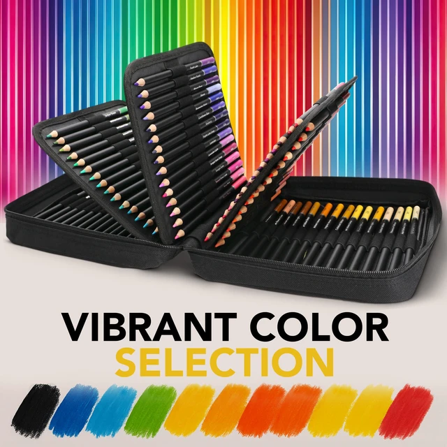 Alt view image 3 of 6 - 120 Coloring Pencils Zipper-Case Set | Premium Quality Soft Core Colored Leads for Adult Artists, Professionals and Colourists | In Neat, Strong Carry-Anywhere Zipper Pouch