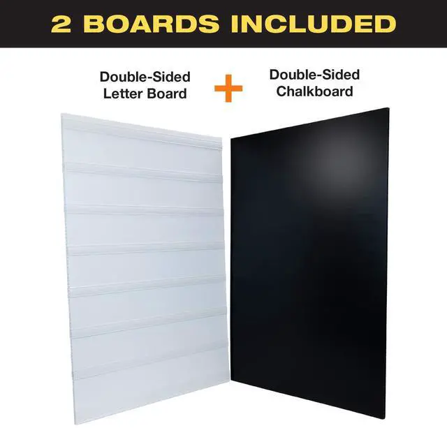 Alt view image 4 of 6 - Swinging Changeable Message Sidewalk Sign: 24" x 36" Sign with 792 Pre-Cut Double Sided Letters and Storage Box. Includes Black Board & Letter Board (Black Color Legs)