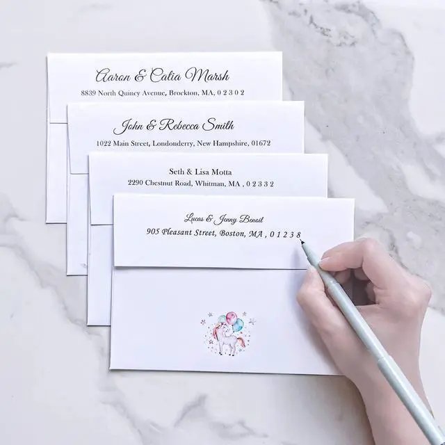 Alt view image 5 of 6 - 1000 Pcs White A2 Invitation Envelopes, Peel & Press Self Seal, 4 3/8 x 5 3/4 Square Flap, RSVP & Return Envelopes, 95lb. Paper, Perfect for Announcements, Greeting Cards, Letters