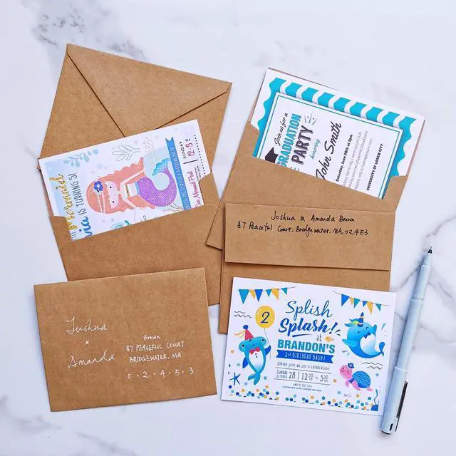 Alt view image 6 of 6 - 1000 Pcs A2 Invitation Envelopes in Kraft Brown Peel & Press Self Seal 4 3/8 x 5 3/4 Square Flap Envelopes RSVP Return Envelopes 100lb. for Announcement Mailing 4x5 Greeting Cards Photo 1/4 Fold Cards