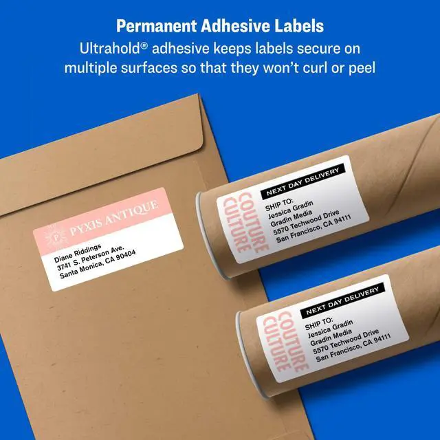 Alt view image 4 of 6 - Printable Shipping Labels, Sure Feed Technology, 3-1/3" x 4", White, 600 Blank Mailing Labels (8464) (Pack of 5)