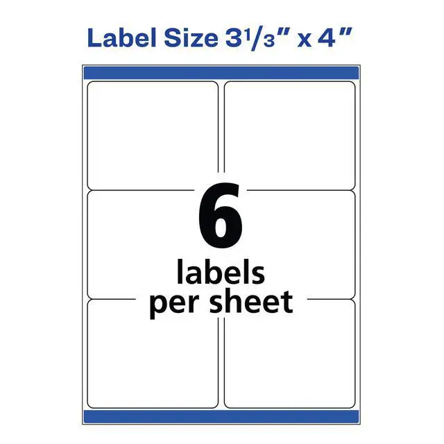 Alt view image 5 of 6 - Printable Shipping Labels, Sure Feed Technology, 3-1/3" x 4", White, 600 Blank Mailing Labels (8464) (Pack of 5)