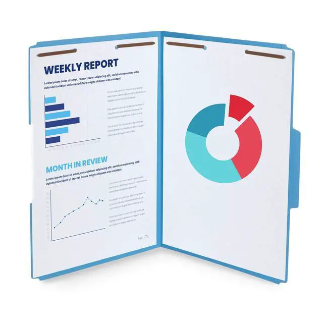 Alt view image 3 of 3 - 50 Fastener File Folders, Legal, Heavy Duty, Blue | Heavy-duty 14pt, reinforced 1/3 top tab, legal size, embedded fasteners, for legal, medical, and office records
