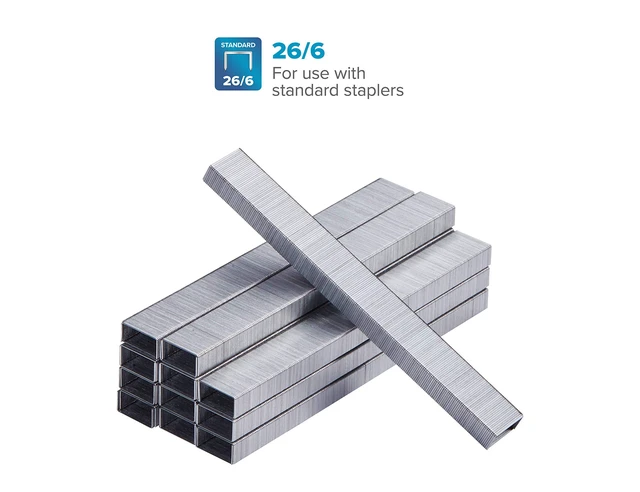 Alt view image 3 of 5 - Office Premium Staples for Jam-Free Stapling, 0.25 Inch, Full Strip, 5,000 Staples/Box (Pack of 12)