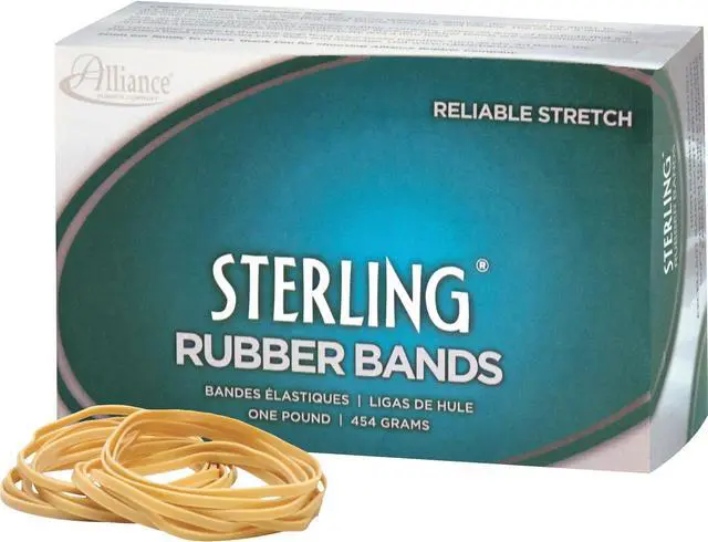Main image of Rubber 24325 Sterling Rubber Bands Size #32,1 lb Box Contains Approx. 950 Bands (3" /8",Natural Crepe) Beige,(Pack of 10)