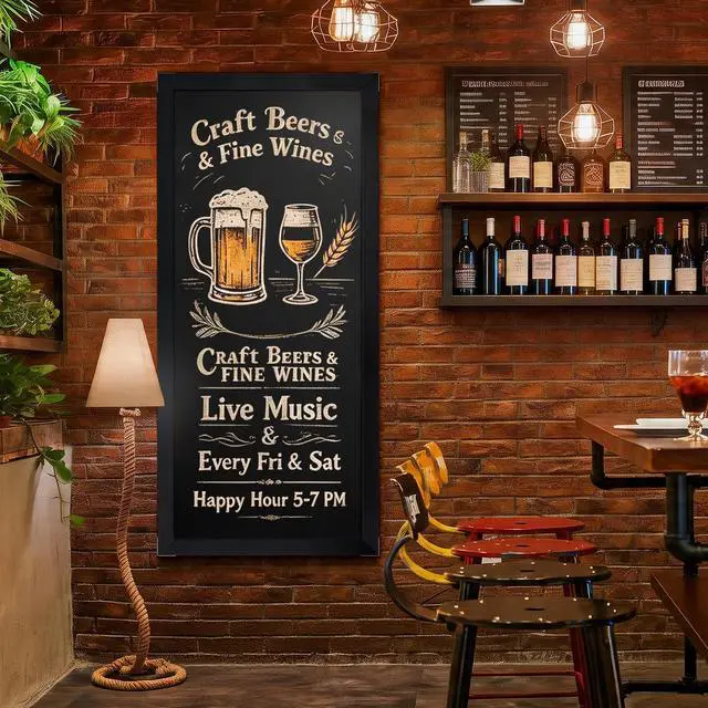 Alt view image 3 of 6 - Extra Large Magnetic Chalkboard Words Sign - 55"x25" Solid Wood Black Frame Wall Decor Bulletin Display Board Long Plaque for Menu, Business, Bar, Home, Office