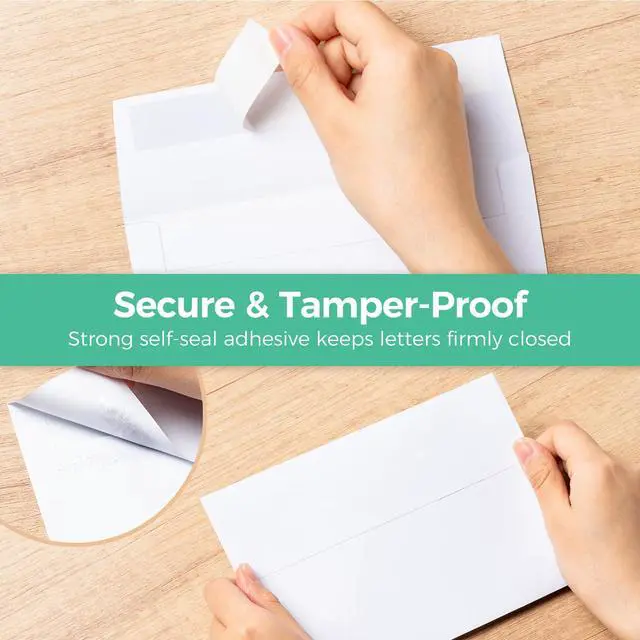 Alt view image 4 of 6 - A7 Printable White 5x7 Envelopes 1000 Pack - Bulk A7 5.25 x 7.25 Inches Self-Seal Envelopes for 5x7 Cards Christmas Cards Wedding Invitations, Photos, Graduation, Baby Shower | Bulk A7 5.25 x 7.25 Inc