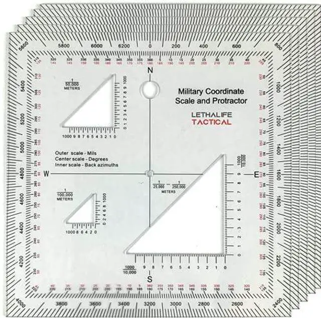 Main image of Pack of 5 Military Protractors For Land Nav